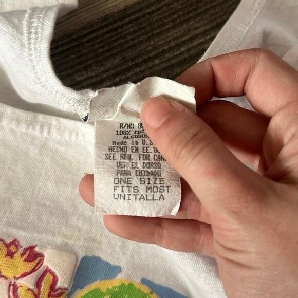 la sport bodywear white floral graphic tank top vintage y2k - Picture 4 of 4